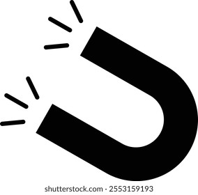 Magnet icon png, power concept horseshoe shape with electromagnetic force field. Magnet concept for business investment, income and financial savings, money making. Isolated on transparent background