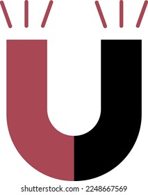 Magnet-Symbol. Symbol für die Energiequelle-Hufeisenform