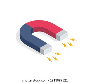 Magnet Icon. Power symbol in flat style. vector