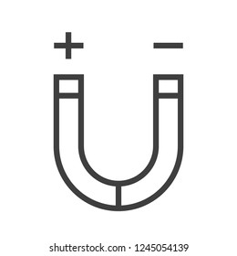 Magnet icon. Science lab concept, simple flat design. Isolate on white background.