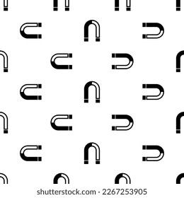 Magnet Icon Seamless Pattern, Magnetic Field Producing Material Vector Art Illustration