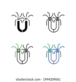 Magnet icon set, eps 10