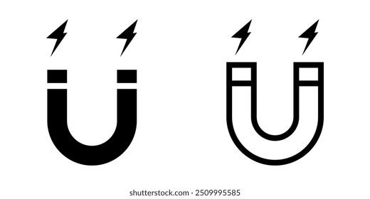 Icono del imán fijado. Ilustración plana del icono del Vector en el fondo blanco