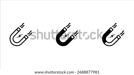 Magnet icon set isolated on white background