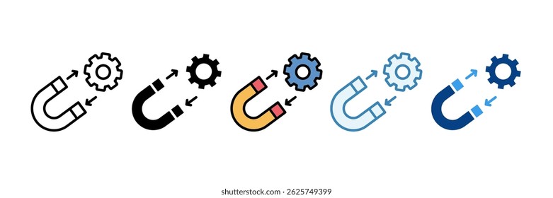 Magnet Icon Set Multiple Style Collection