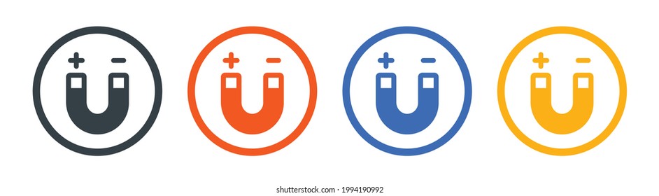 Icono de imán. Ilustración vectorial de signo magnético