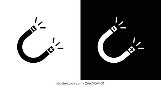 Magnet-Symbol-Sammlung. Flache Vektorgrafik.