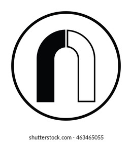 Magnet icon. Thin circle design. Vector illustration.