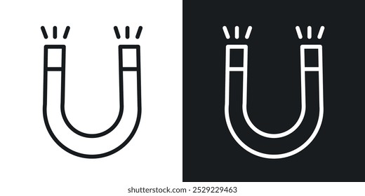 Magnet icon in Thin line black color. flat simple vector symbols illustration.