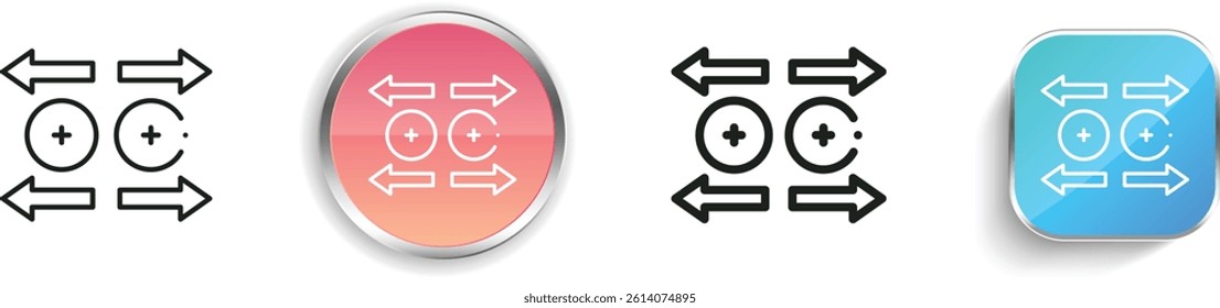 magnet icon. Thin Linear, Regular and Button Style Design Isolated On White Background
