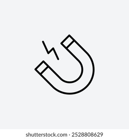 Ícone de ímã na árvore de diferentes tamanhos de traçado de linha.