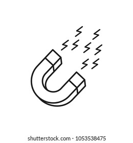 magnet icon in trendy flat design 