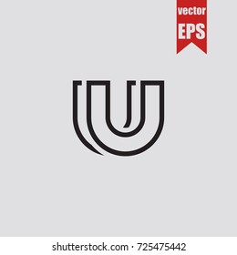 Magnet icon in trendy isolated on grey background.Vector illustration.
