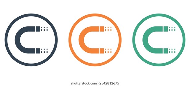 Magnetsymbol mit verschiedenen Farben
