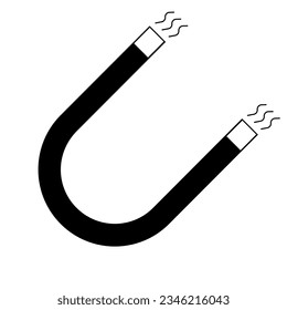 Magnet icon vector black icon.