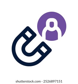 Icono de imán. Icono de Vector de doble tono para su Sitio web, móvil, presentación y diseño de logotipo.
