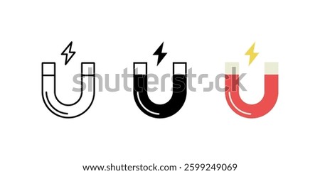 Magnet icon vector. Horseshoe magnet symbol. Electromagnetic sign. Magnet sign symbol