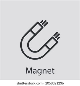magnet  icon vector icon.Editable stroke.linear style sign for use web design and mobile apps,logo.Symbol illustration.Pixel vector graphics - Vector