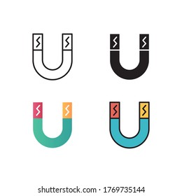 magnet icon vector illustration with different style design. isolated on white background