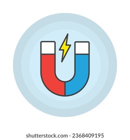 Magnet icon vector illustration. Electromagnetic on isolated background. Attract sign concept.