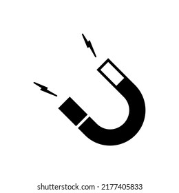 Magnet Symbol Vektorgrafik Logo Vorlage für viele Zwecke. Einzeln auf weißem Hintergrund. Glyph-Stil.