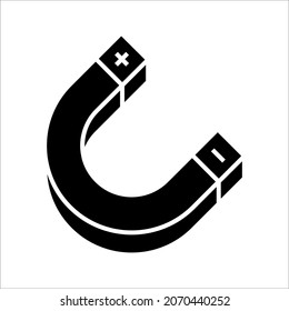 Ilustración vectorial de icono magnético sobre fondo blanco. Pasos 10