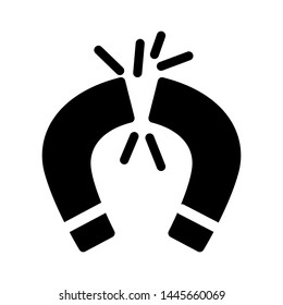 Magnet icon vector illustration , template logo simple 

isolated emblem , design for business science , outline solid 

background white