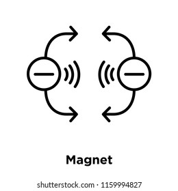Magnet icon vector isolated on white background, Magnet transparent sign , sign and symbols in thin linear outline style