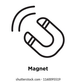 Magnet icon vector isolated on white background, Magnet transparent sign
