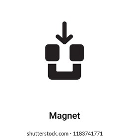 Magnet icon vector isolated on white background, logo concept of Magnet sign on transparent background, filled black symbol
