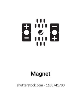 Magnet icon vector isolated on white background, logo concept of Magnet sign on transparent background, filled black symbol