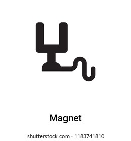 Magnet icon vector isolated on white background, logo concept of Magnet sign on transparent background, filled black symbol