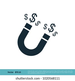 Magnet Icon Vector Logo Template Illustration Design. Vector EPS 10.