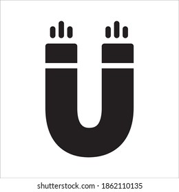Magnet Icon Vector Logo Template Illustration