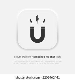 Magnet icon vector. Magnetism or electromagnetism symbol