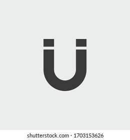 magnet icon. magnet vector on gray background