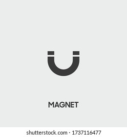 magnet icon. magnet vector on gray background