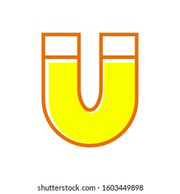Magnet icon vector in outline colour style design