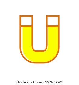 Magnet icon vector in outline colour style design
