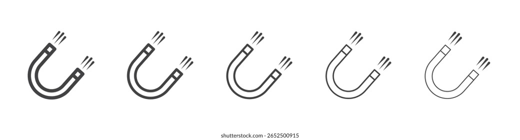Ícone de ímã vetor contorno definir sinal de ilustração