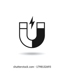 Magnet icon vector.Magnet icon vector symbol illustration.Magnet vector sign isolated on white background.