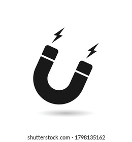 Magnet-Symbol, Vektorsymbol.Magnet-Symbol, Vektorgrafik.Magnet, Vektorsymbol einzeln auf weißem Hintergrund.