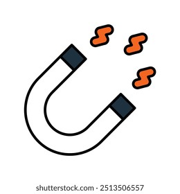 magnet icon with white background vector stock illustration