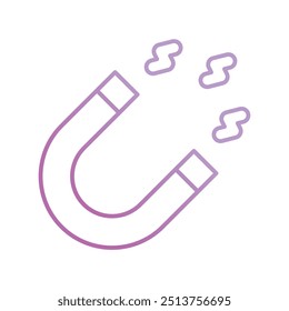 magnet icon with white background vector stock illustration