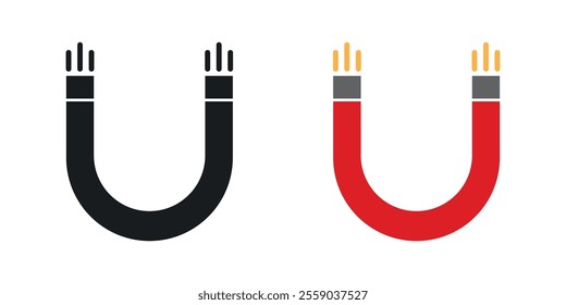 Magnet icons in black and colored version