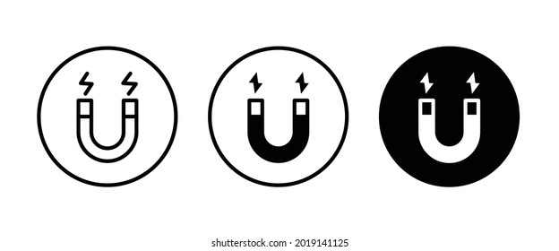 magnet icons button, vector, sign, symbol, logo, illustration, editable stroke, flat design style isolated on white