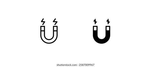 magnet icons button, vector, sign, symbol, logo, illustration, editable stroke, flat design style isolated on white