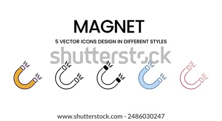 Magnet Icons different style vector stock illustration