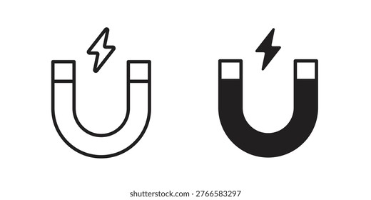 Iconos de imán. Vector gráfico. Trazo de Vector editable. EPS 10.