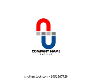 Magnet illustration design logo template
